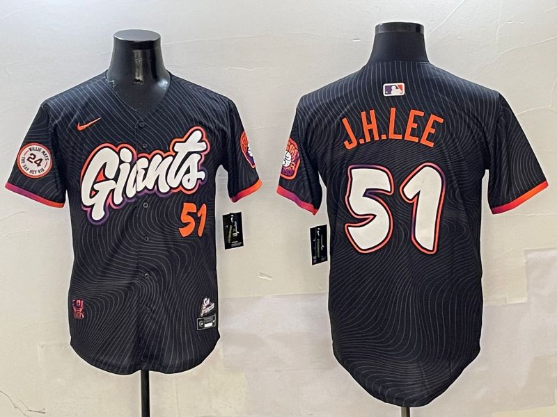 Men San Francisco Giants #51 J.H.Lee Black Second generation Joint Name Nike 2025 MLB Jersey style 21->philadelphia phillies->MLB Jersey